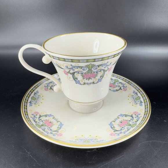 Vintage 1970s PICKARD China NAVARRE Pattern CUP And Saucer Set 2 Made in USA - Picture 15 of 15